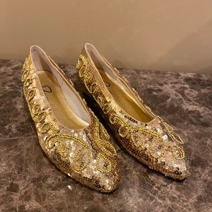 Dolce by Pierre gold sequin espadrilles